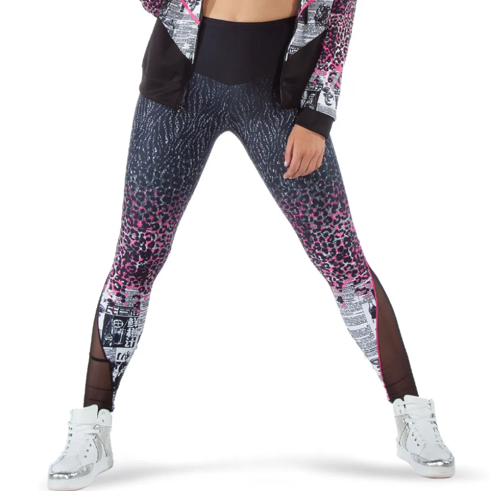Alexandra Cheetah Newspaper Mesh Legging