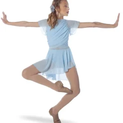 Alexandra Collection Youth Flutter Sleeve Skirted Leotard