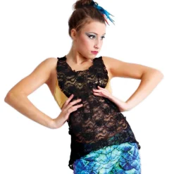 Alexandra Hi-Low Lace Cut it Out Top