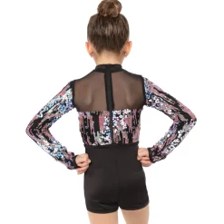Alexandra Iridescent Sequin Biketard