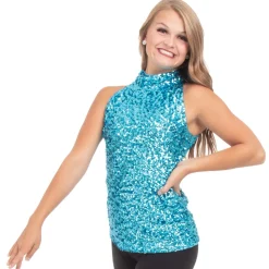 Alexandra Mock Neck Sequin Tank