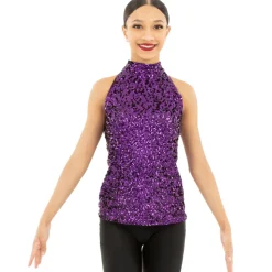 Alexandra Mock Neck Sequin Tank