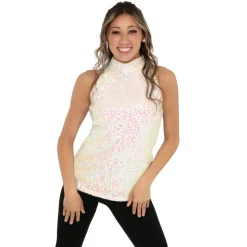 Alexandra Mock Neck Sequin Tank