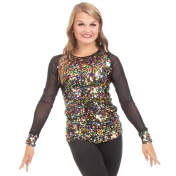 Alexandra Sequin Baseball Top