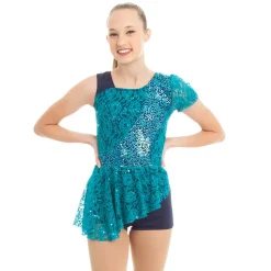 Alexandra Teal Lace Biketard