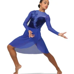 Alexandra Youth Velvet Long Sleeve Skirted Leotard