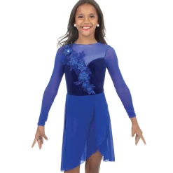 Alexandra Youth Velvet Long Sleeve Skirted Leotard