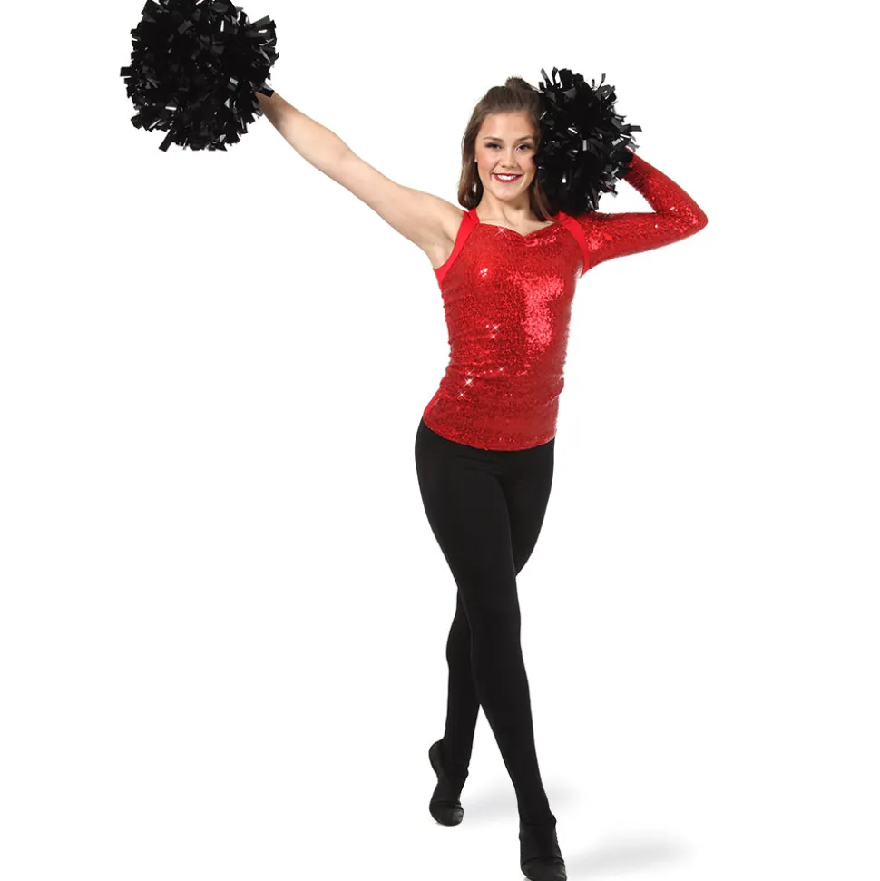 Asymmetrical Long Sleeve Sequin Top