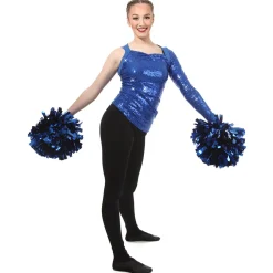 Asymmetrical Long Sleeve Sequin Top