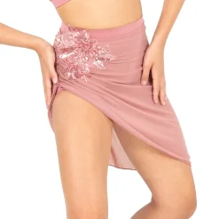 Asymmetrical Mesh Skirt With Attached High Waist Brief