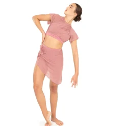Asymmetrical Mesh Skirt With Attached High Waist Brief
