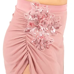 Asymmetrical Mesh Skirt With Attached High Waist Brief