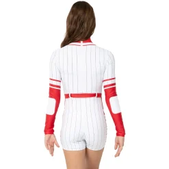 Baseball Strike Out Pin Stripe Biketard