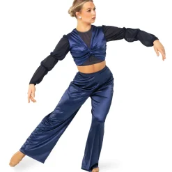 Billow Sleeve Twist Midi Top