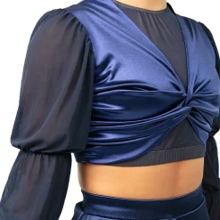 Billow Sleeve Twist Midi Top