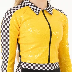 Checkered Long Sleeve Biketard