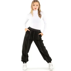 Contrast Stitch Elastic Joggers