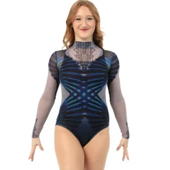 Feather Criss Cross Mesh Leotard