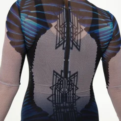 Feather Criss Cross Mesh Leotard