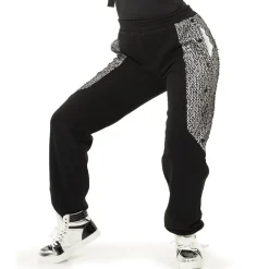 Fishnet Mesh Panel Joggers