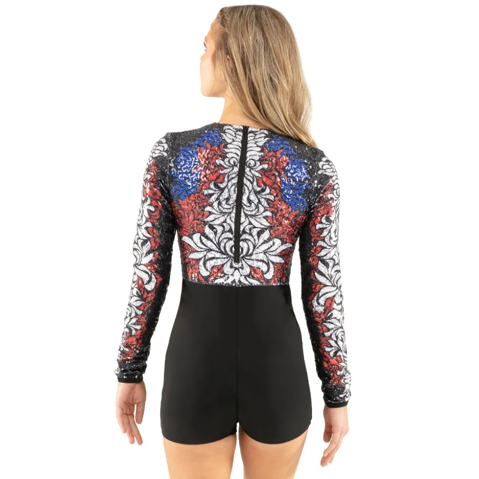 Floral Sequin Biketard