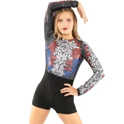 Floral Sequin Biketard