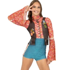 Flower Power Hippie 70s Biketard
