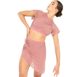 Flutter Sleeve Performance Crop Top