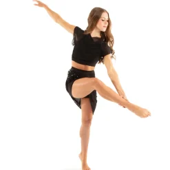 Flutter Sleeve Performance Crop Top