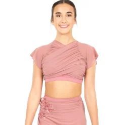 Flutter Sleeve Performance Crop Top