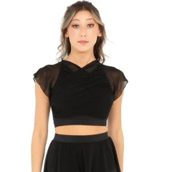 Flutter Sleeve Performance Crop Top