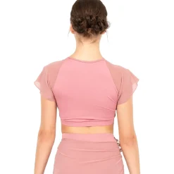 Flutter Sleeve Performance Crop Top