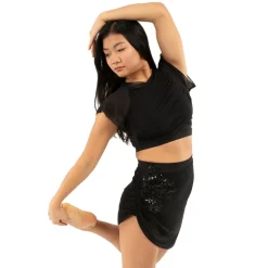 Flutter Sleeve Performance Crop Top