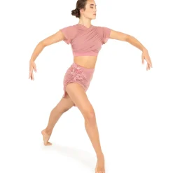 Flutter Sleeve Performance Crop Top