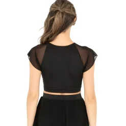 Flutter Sleeve Performance Crop Top