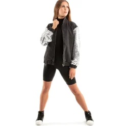 Full Zip Denim and Sequin Jacket