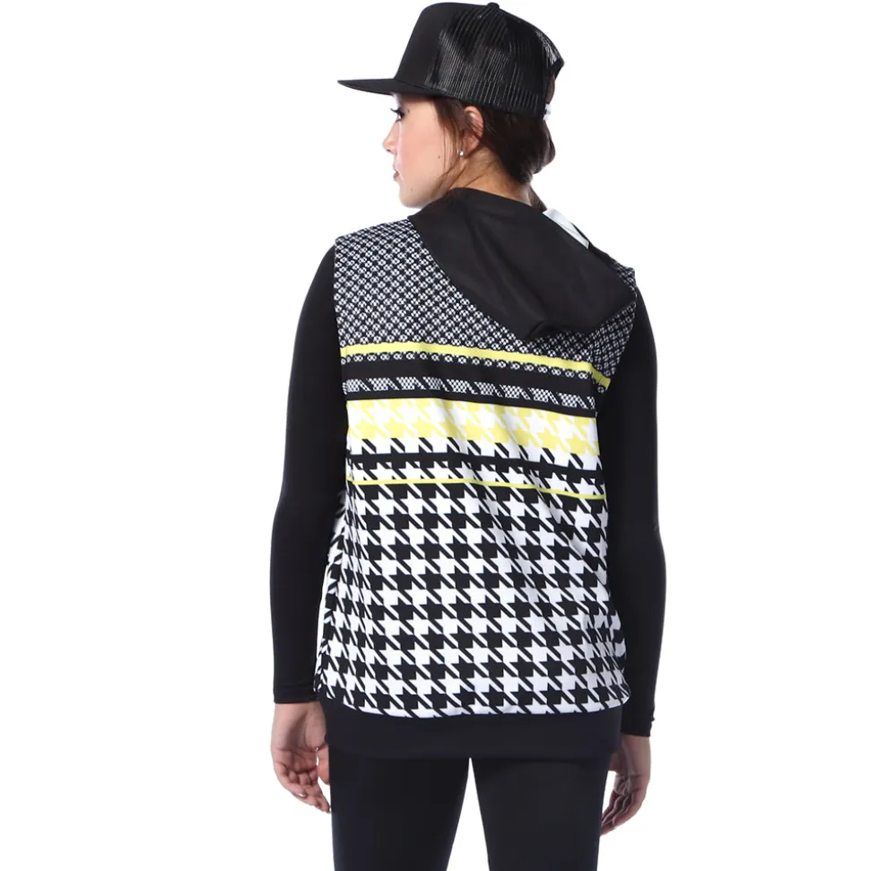 Houndstooth Cut Off Hoodie