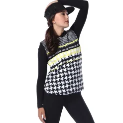 Houndstooth Cut Off Hoodie
