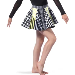 Houndstooth Neoprene Skater Skirt