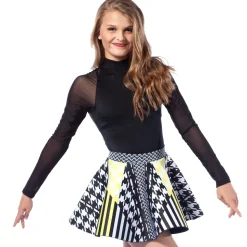 Houndstooth Neoprene Skater Skirt