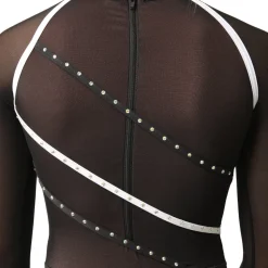 I Will Survive Colorblock Mesh Long Sleeve Leotard