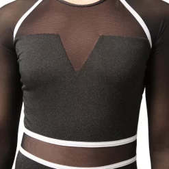 I Will Survive Colorblock Youth Mesh Long Sleeve Leotard