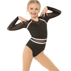 I Will Survive Colorblock Youth Mesh Long Sleeve Leotard