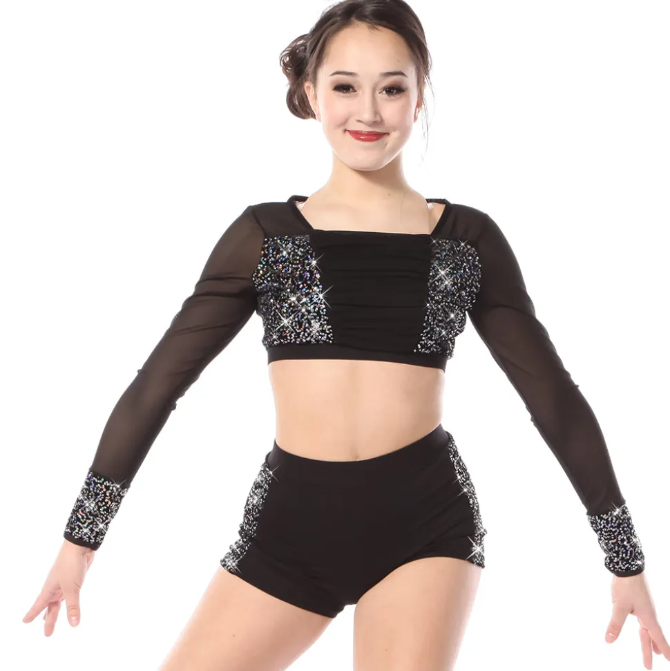 Kids Iridescent Sequin Crop Top