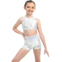 Kids Sequin High Waist Short