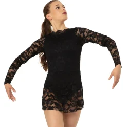 Lace Long Sleeve Scoopneck Dress