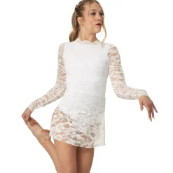 Lace Long Sleeve Scoopneck Dress