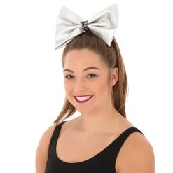Large Leatherette Bow with Contrast Trim