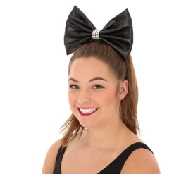 Large Leatherette Bow with Contrast Trim