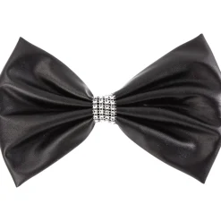 Large Leatherette Bow with Contrast Trim